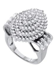1.25 cttw 10k White Gold Diamond Fashion Cocktail Ring Right Hand Ring Ladies Cocktail Ring (Real Diamonds: 1.25 cttw, Ring Sizes 4-10)