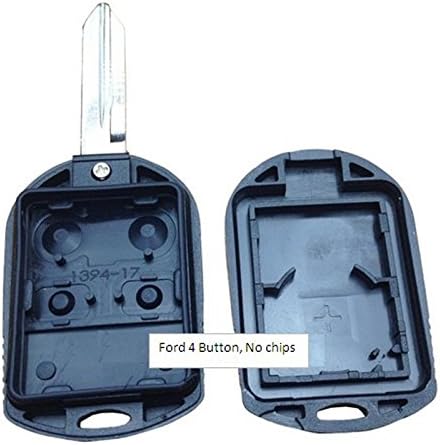 New 4 Buttons Repair uncut Keyless Remote key case Shell &amp;pad For Ford Fob No Chips Inside