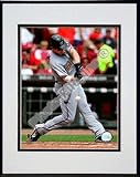 Austin Kearns 2008 Batting Action Double Matted 8O x 10O Photograph in Black Anodized Aluminum Fr