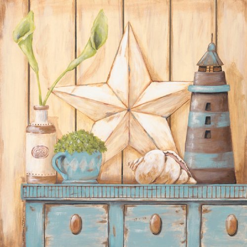 Coastal Cupboard I by Jo Moulton,16 in. x 16 in.