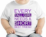 Every Tall Girl Needs A Short Best Friend Funny Slogan オーガニックベビーTシャツ 12 - 18 Months