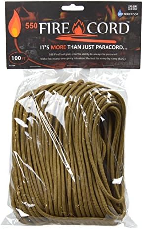 Live Fire 550 Fire Cord, 100 Feet, Coyote Brown