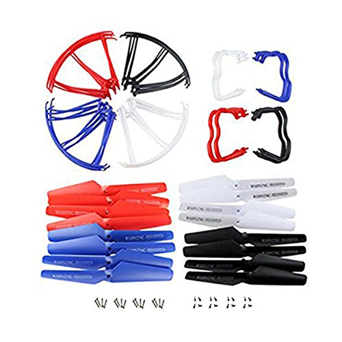 CoolplayÂ® Syma X5 X5C X5C-1 Spare Parts Main Blade Propellers & Propeller Protectors Blades Frame & Landing Skid Included Mounting Screws for RC Mini Quadcopter Toy