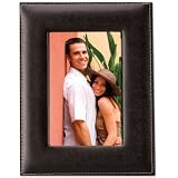Lawrence Frames Black Leather 5 by 7 Picture Frame