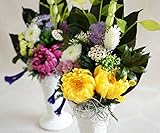 【ベルシック】 プリザーブドフラワー　プレシャス組花Bタイプ・1鉢セット/器付き/大輪菊2輪/100％プリザーブドフラワー　枯れないお花　お供え・お悔み・仏花　専用ケース入り　　＜即日出荷＞＜送料無料
