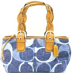 Coach Signatrure Tonal Shoulder Satchel Bag Purse Tote 12195 Brown
