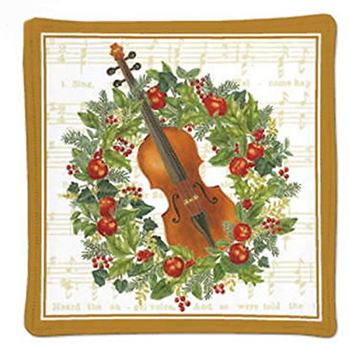 Alices Cottage Wreath and Music Violin Spiced Single Mug Mat