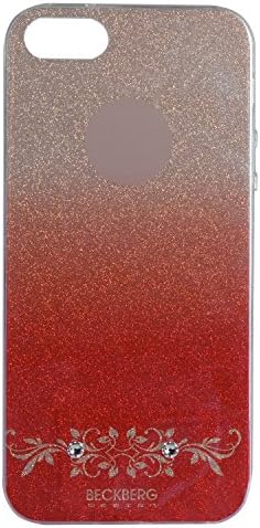 National Wind Series Glitter Star Print Swarovski Rhinestones TPU Iphone 5 5s SE Case Cove (Red)