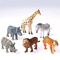 Dozen Plastic Toy Safari Animals 4 1/2
