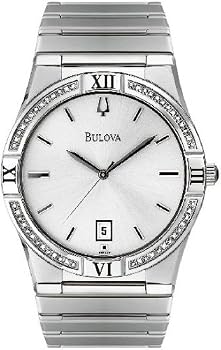 Bulova 96E100 Men's Watch Stainless Steel Windemere Diamond Dress Watch