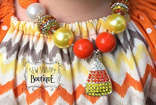 Candy Corn Chunky Bubblegum Necklace