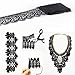 Yontree Floral Venise Lace Applique Bridal Wedding Applique Black 3 yards