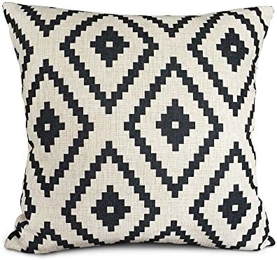 SZbird White and black Series Geometry Polyester Home Decorative Accent Throw Pillow Cover Cushion Case for Sofa