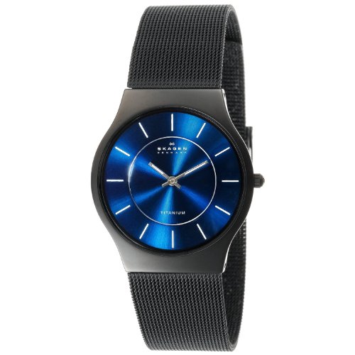 Skagen Men's 233LTMN Titanium Black Mesh Watch