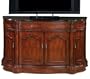 Wood Half Moon Console Cabinet Credenza, WOOD DOORS, ANTIQUE CHERRY