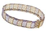 14K Two Tone Greek Key Bracelet, 7 inch
