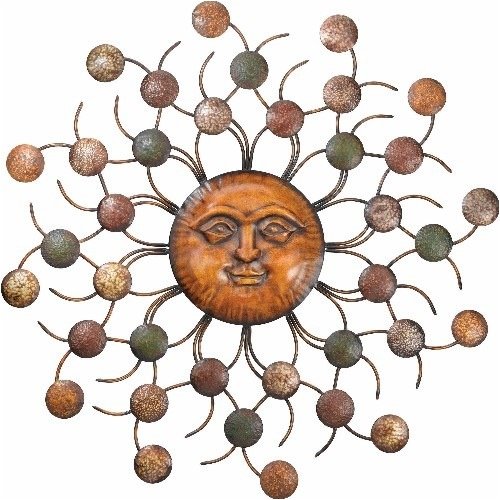 Wall Art 3D Metal Decor Sun Radiating Circles Coppered (43×43) – Regal Art #A499