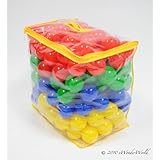 200 Plastic Pit Balls for Play Tents: 4 Colors - Red, Yellow, Green, Blue