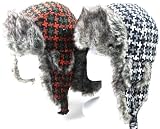 Womens Wool Heavy Faux Fur Trooper Trapper Pilot Aviator Ski Hat Medium Large One size