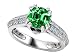 1.80 cttw 925 Sterling Silver 14K White Gold Plated Lab Created Round Emerald Engagement Ring - Gold Plated Silver