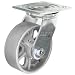 Albion 16 Series 5" Diameter Cast Iron Wheel Medium Heavy Duty Zinc Plate Swivel Caster, Roller Bearing, 4-1/2" Length X 4" Width Plate, 1250 lbs Capacity (Pack of 4)