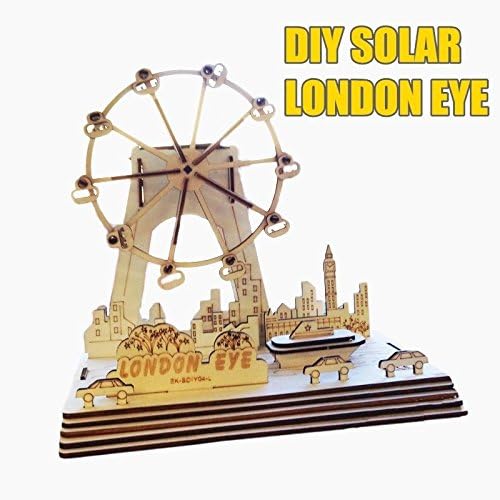 Pre-school Education DIY Solar Powered Ferris Wheel Wooden Puzzle Toy DIY Solar Kits London Eye