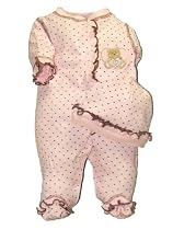  Little Me Mini Heart Layette Pink, 6 Months