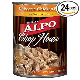 ALPO Chop House in Gravy Rotisserie Chicken Dog Food, 13-Ounce Cans (Pack of 24) by Alpo