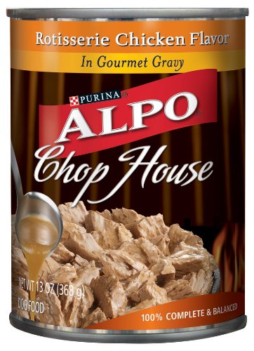 ALPO Chop House in Gravy Rotisserie Chicken Dog Food, 13-Ounce Cans (Pack of 24)