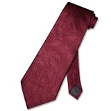 COVONA NeckTie Solid BURGUNDY Paisley Neck Tie NEW