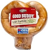Good Buddy 1 Count USA Rawhide Pretzel Treat for Pets, 6-Inch
