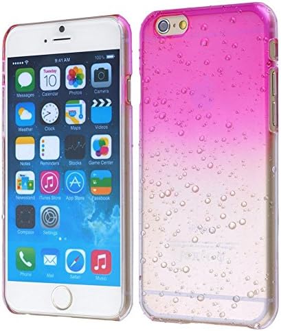 HeartAcc iPhone 6 Plus Case New Fashion Hard PC Cute Waterdrop Raindrop Case for iPhone 6 5.5 inch Cover Case-7 Colors (Hot Pink)