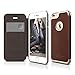 iPhone 6S Case, elago® [Leather Flip][Brown/Champagne Gold] - [Card Slot][Screen Protection][Premium Hybrid Construction] – for iPhone 6/6S