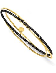 Sterling Silver Rhodium Plated Gold Plated Glitter Enamel Bangle Bracelet, Best Quality Free Gift Box Satisfaction Guaranteed
