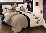 8 Pieces Luxury Brown, Cream Beige with Floral Linen Comforter (106x96 in Inch) Set / Bed in a bag King Size Bedding 51zrl5ZUYFL. SL160 8 Pieces Luxury Brown, Cream Beige with Floral Linen Comforter (106x96 in Inch) Set / Bed in a bag King Size Bedding