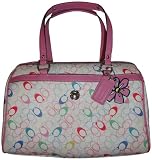 Coach Signature Chelsea Flower Charm Satchel Bag Purse Multi