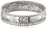 14k Italian White Gold Embossed Band Ring, Size 7