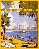 CORPUS CHRISTI TEXAS BEACH SAILBOAT TRAVEL TOURISM 14" X 18" VINTAGE POSTER REPRO