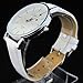 Youyoupifa Best Birthday Gift Fashion PU Leather Strap Quartz Wrist Watch (White)