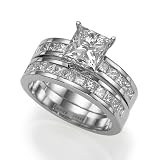 New Holyland-3.3 CT VS PRINCESS DIAMOND PROMISE RING 18K WHITE GOLD