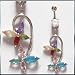 Multi-color Flower Style Belly Button Navel Ring Dangle with Gems