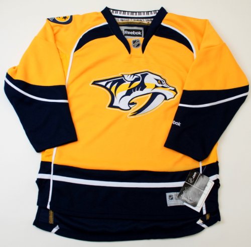 NHL Reebok Nashville Predators Youth L/XL Stitched Premier Hockey Jersey Yellow