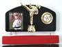 Martial arts belt display with a KICK ! Midn. trophy female