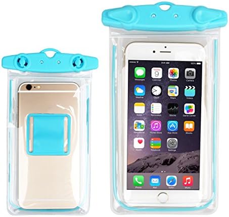 Mhawk Universal Fluorescent Waterproof Case Bag for Outdoor Activities - Waterproof Life Pouch / Dry Bag for Apple iPhone 6 plus, Protects your Cell Phone from Water and Sand. Blue
