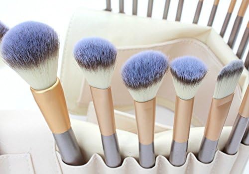 Emylike Makeup Brushes- Studio Quality Makeup Brushes Set 24pcs Professional Powder Eyeshadow Eyeliner Lip Brush Tool with Leather Pouch, 24 Count (Beige)