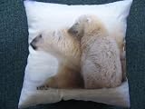 Polar Bears photo print cushion