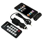 All Channel FM Transmitter w/ Premium Rapid Rapid Automobile Car Charger and Remote Control For Apple iPod / iPhone / iTouch / Nano / iPad / Video / Shuffle - Black