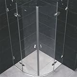Vigo Frameless Neo-Round 1/4 Clear Glass Shower Enclosure VG6021CHCL36: 34 1/16 W x 34 1/16 L x 73 H