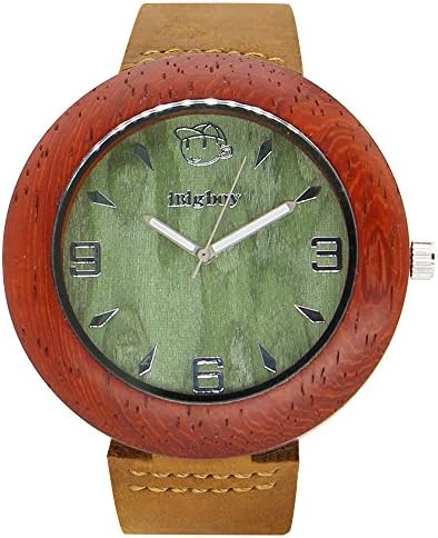 iBigboy Sunshine Wooden Watch Quartz Leather Padauk Wood Casual Fashion Watch IB-1606Ja