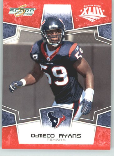 2008 Donruss / Score Limited Edition Super Bowl XLIII # 123 DeMeco Ryans - Houston Texans - NFL Trading Card in a Prorective Screw Down Display Case